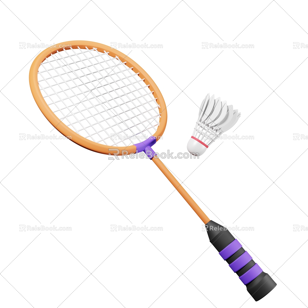 modern badminton racket sports equipment badminton 3d model