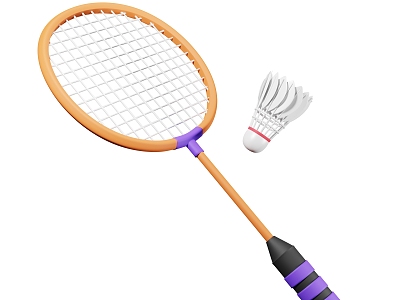 modern badminton racket sports equipment badminton 3d model