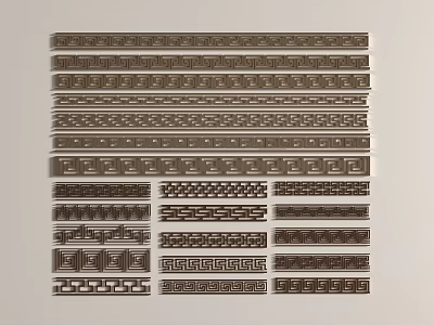 New Chinese Style Carving New Chinese Style Waist Line Chinese Style Carving Back Pattern Corner Flower Ancient Decoration Flower Carving 3d model