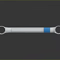 Professional Silver Double Ended Metal Wrench With Blue Grip Hardware Tool