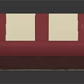 Modern Red And Cream Striped Upholstered Banquette Sofa Home Furniture Design