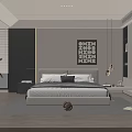 Modern Light Luxury Soft Upholstered Double Bed In Bright Cozy Minimalist Elegant Bedroom Interior Design