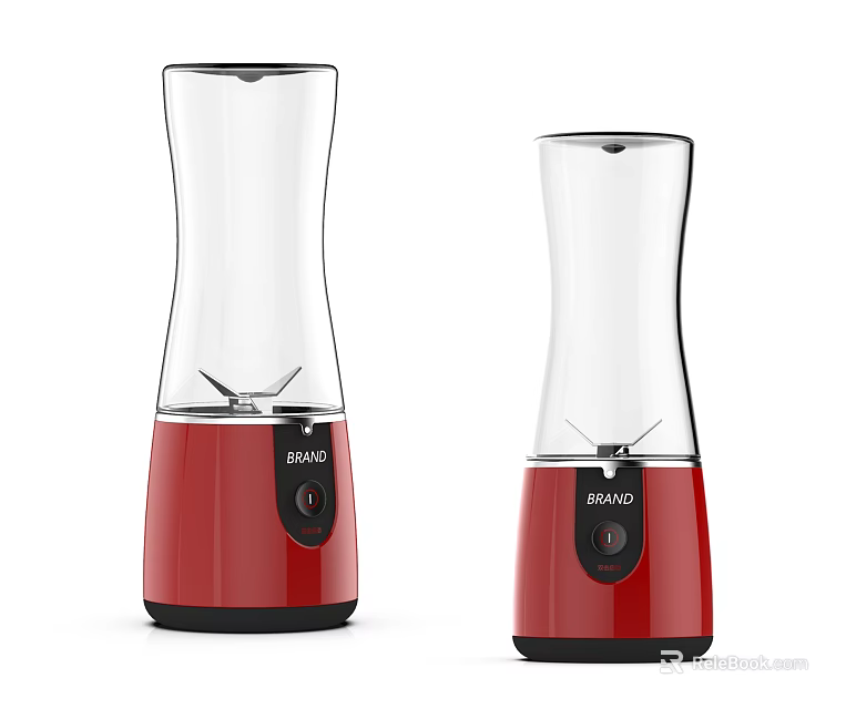 BRAND Blenders With Red Base And Transparent Upper Modern Design 3d model 