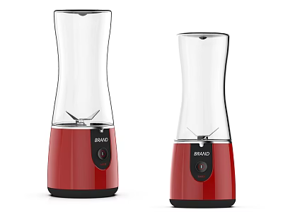 BRAND Blenders With Red Base And Transparent Upper Modern Design 3d model