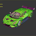 Green High Performance Sports Car With Sleek Design Rear Wing And Sporty Wheels