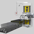 Large Industrial Gantry Milling Machine With White Body Yellow Stripes Worktable And Control Panel
