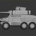 Armored Six Wheeled Military Vehicle With Turret And Tactical Equipment