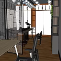Modern Furniture Store Interior With Open Space Wooden Flooring Glass Partitions And Display Shelves