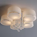 Modern Ceiling Lights With White Shades And Crystal Accents For Home Decoration