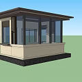 Modern Guardhouse Design Featuring Large Glass Windows Dark Roof And Light Walls