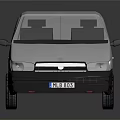 White Commercial Van 3D Rendering with Shiny Reflective Surface Modern Design and Black Wheels 3d model
