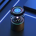 Modern Portable Wireless Speaker Featuring Illuminated Control Panel And Blue Green LED Lighting 3d model