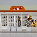 MWCI Shopping Mall Plush Toys Store with Orange White Design Display Shelves and Large Bears