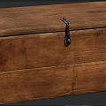 Vintage Wooden Chest With Metal Lock Rope Handle And Distressed Finish