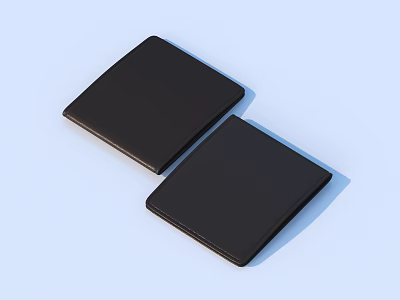 Two Square Black Household Essentials For Daily Use On Light Blue Background 3d model