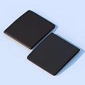 Two Square Black Household Essentials For Daily Use On Light Blue Background
