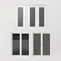 Modern Double Doors With White Frame Screen Frosted And Ribbed Glass Designs