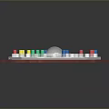 Board Game Layout With Wooden Base Colorful Pawns Silver Ball Grid And Text