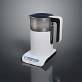 Modern Household Electric Kettle With White Body Stainless Steel Top And Digital Display Base
