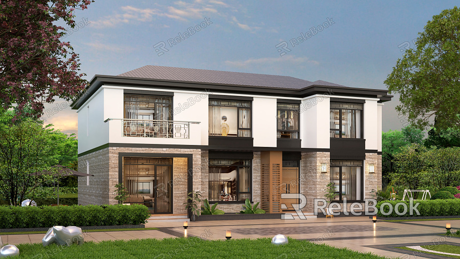 New Chinese style single-family villa model