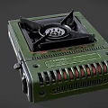 Green Portable Gas Stove Kitchen Appliance With Rusted Surface Retro Design And CE Mark