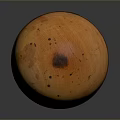 Orange Spherical Decorative Living Item With Textured Surface And Brown Base