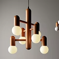 Modern Wooden Chandeliers With White Bulbs Decor Open Book Green Plant Light Wall Background