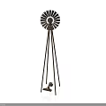 Vintage Windmill Model With Tripod Stand And Small Animal Figure