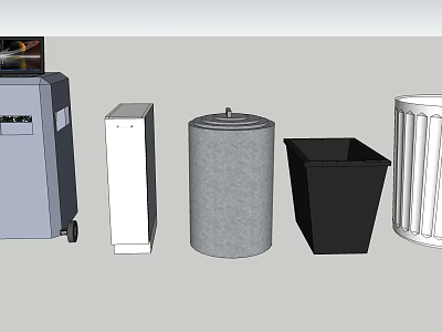 Public Facilities Waste Bins With Different Materials And Designs For Urban Areas 3d model