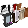 Functional Desks With Modern Design And Microphone Stand In Various Styles 3d model