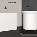Poliform Modern White Square And Round Bathtub Design In Bathroom Interior