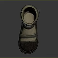 High Top Shoes with Straps Knit Upper and Thick Dark Sole for Casual Daily Wear