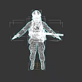Game Movie Character In White Protective Suit With Weapon And Mask