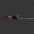 Electric Hedge Trimmer With Orange White Blades Black Gray Handle For Garden Use