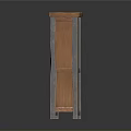 Rustic Wooden Cabinet With Two Doors Open Shelf And Blue Accent