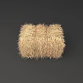 Brown Rectangular Hay Bale Made Of Natural Straw Isolated On Dark Background 3d model