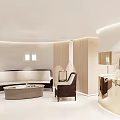Modern Hair Beauty Salon Interior With Comfortable Seating Mirrors Soft Lighting And Styling Stations