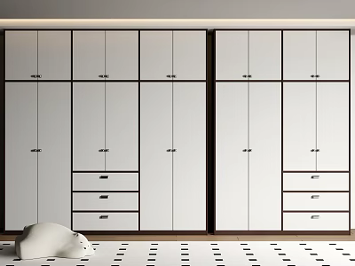 Modern Minimalist Wardrobe Design With Sleek Doors Multiple Drawers And Compartments 3d model