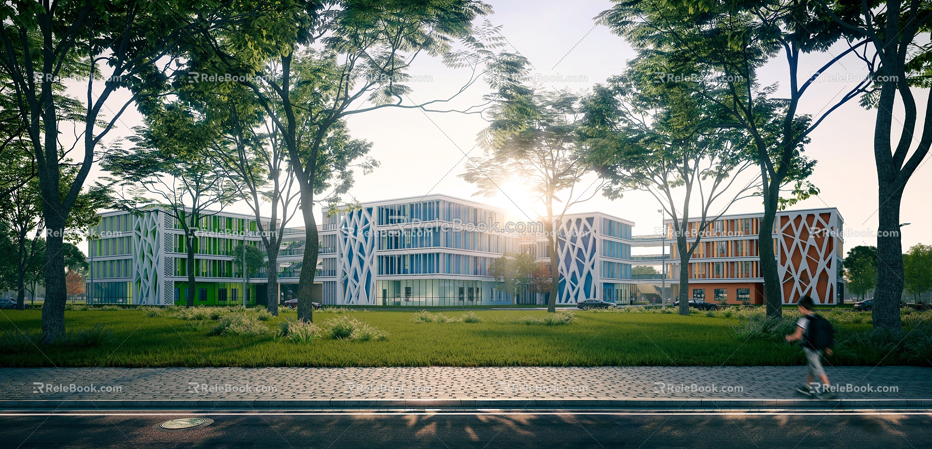 Modern School 3d model