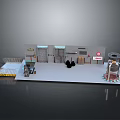 3D Model of Industrial Facility Layout With Platform Railing Equipment and Modules 3d model