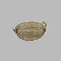 Vintage Brass Frying Pan With Double Handles For Home Kitchen Cooking
