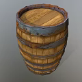 Vintage Wooden Barrel With Metal Hoops And Rustic Surface Texture Design