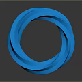 Blue 3D Circular Ring Design With Shiny Reflective Surface And Glossy Finish 3d model
