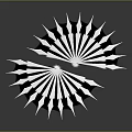 Modern Fan Shaped Decorative Household Item With Black And White Metallic Structure