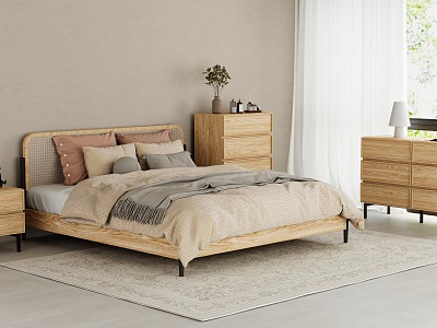 Nordic Bedroom Log Furniture model