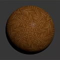 Wooden Floor Herringbone Pattern 3D Spherical Display with Vibrant Orange Natural Texture