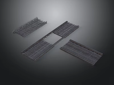 Detailed Train Tracks Metal Model Display with Rail Structure and Components 3d model