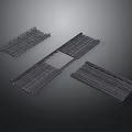 Detailed Train Tracks Metal Model Display with Rail Structure and Components