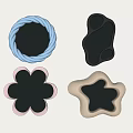 Decorative Modern Wall Mirrors With Twisted Irregular Flower Shaped And Star Shaped Designs