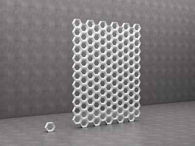 Equilateral hexagonal brick partition screen 3d model